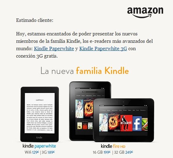 kindle paperwhite españa